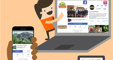 Media Pemasaran Desa Wisata Nglanggeran, Instagram serta Facebook Gunung Api Purba dan Griya Cokelat Nglanggeran